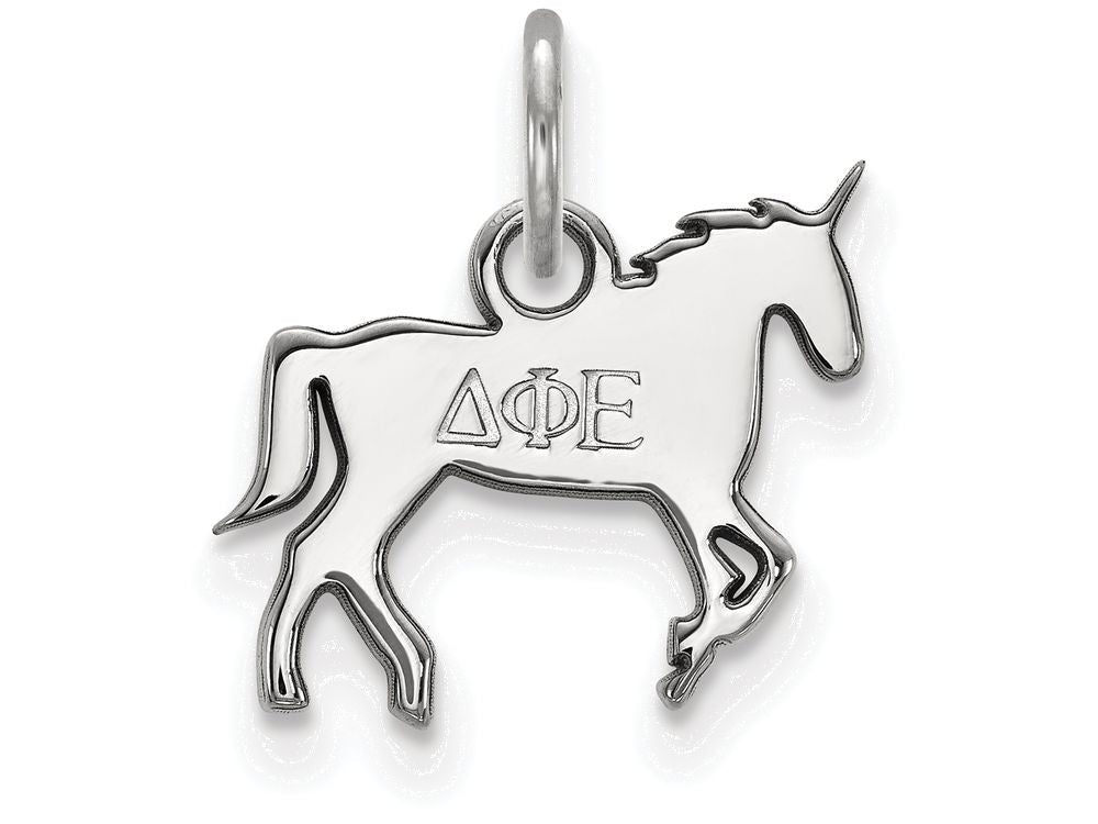 LogoArt Sterling Silver Delta Phi Epsilon Extra Small Pendant Necklace