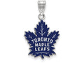 LogoArt Sterling Silver Toronto Maple Leafs Large Enamel Pendant Necklace