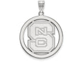 LogoArt Sterling Silver North Carolina State University L Pendant Necklace In Circle