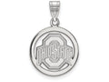 LogoArt Sterling Silver Ohio State University Sm Pendant Necklace In Circle