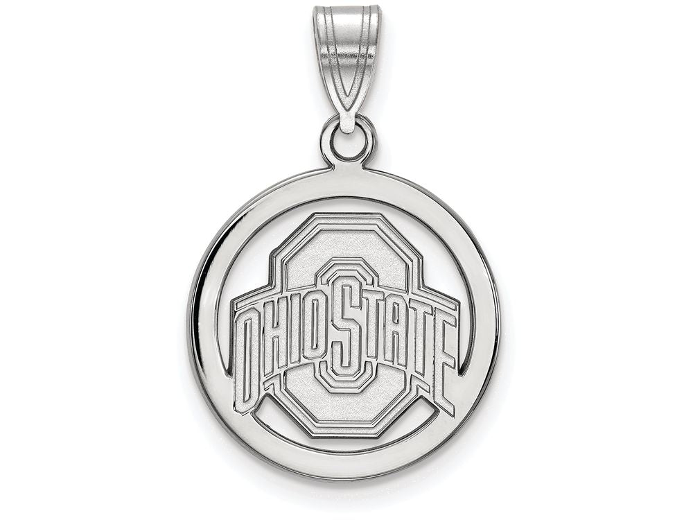 LogoArt Sterling Silver Ohio State University Sm Pendant Necklace In Circle