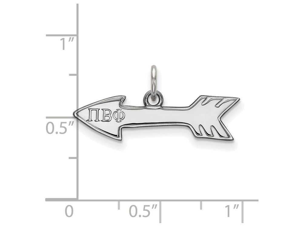 LogoArt Sterling Silver Pi Beta Phi Extra Small Pendant Necklace