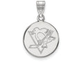 LogoArt Sterling Silver Pittsburgh Penguins Medium Disc Pendant Necklace