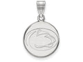 LogoArt Sterling Silver Penn State University Medium Disc Pendant Necklace