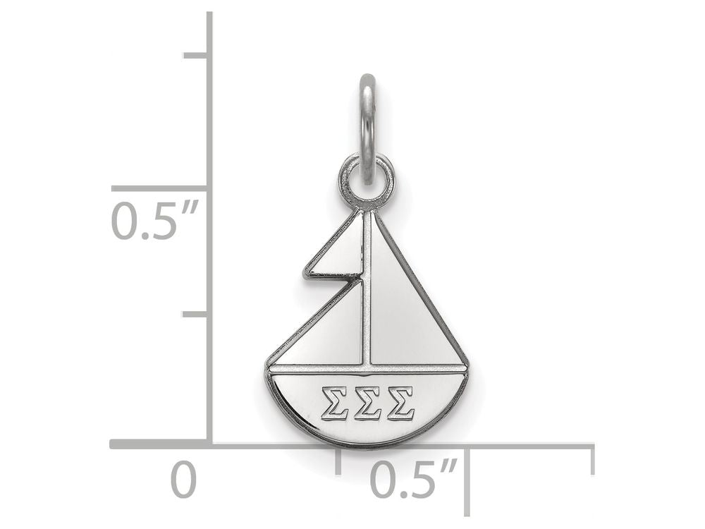 LogoArt Sterling Silver Sigma Sigma Sigma Extra Small Pendant Necklace