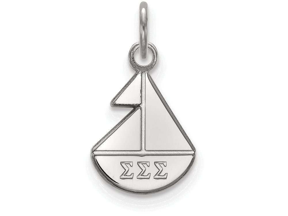 LogoArt Sterling Silver Sigma Sigma Sigma Extra Small Pendant Necklace