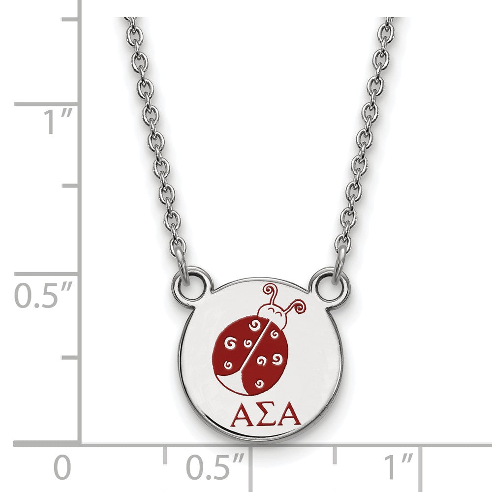 LogoArt Sterling Silver University Of Louisville Medium Enamel Disc Pendant Necklace
