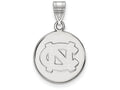 LogoArt Sterling Silver University Of North Carolina Medium Disc Pendant Necklace