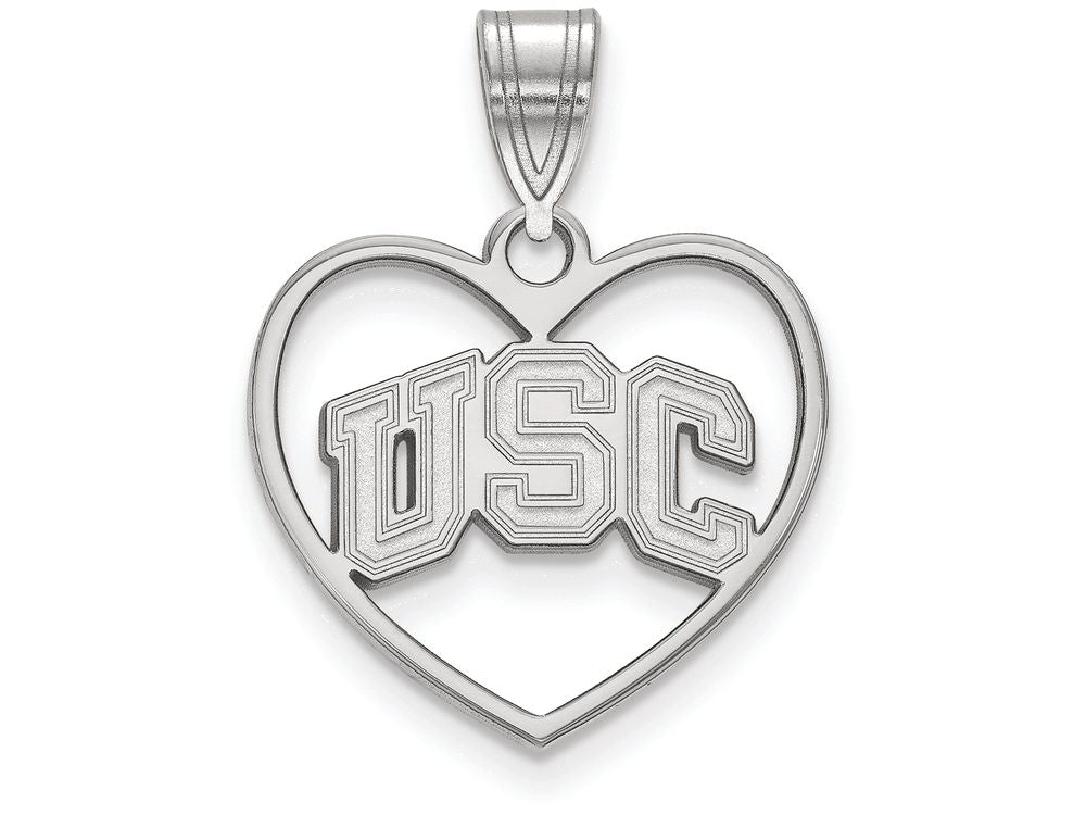 Logoart 925 Sterling Silver University Of Southern California Pendant In Heart