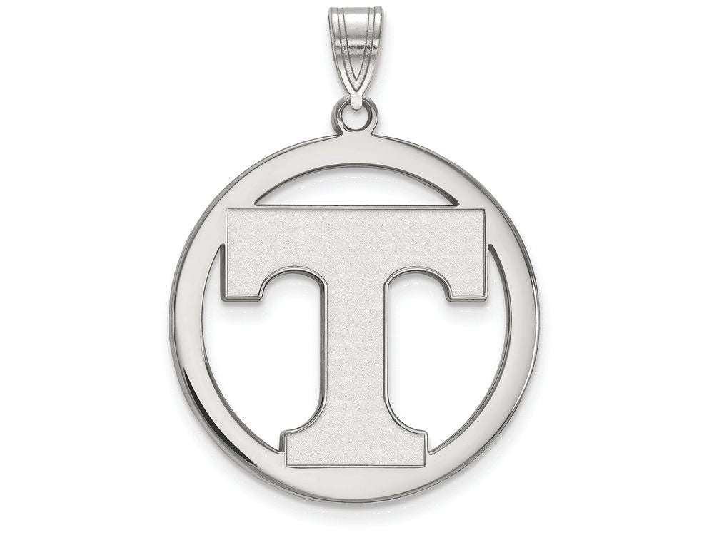 LogoArt Sterling Silver University Of Tennessee L Pendant Necklace In Circle