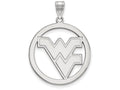 LogoArt Sterling Silver West Virginia University L Pendant Necklace In Circle