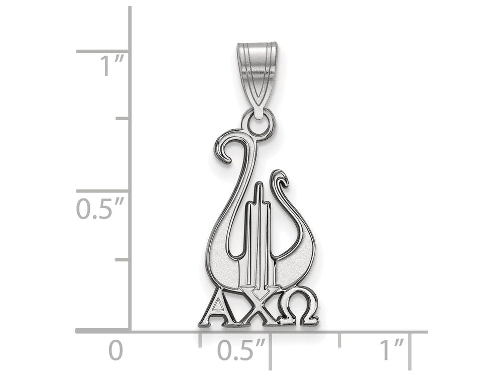 LogoArt Sterling Silver Alpha Chi Omega Small Pendant Necklace