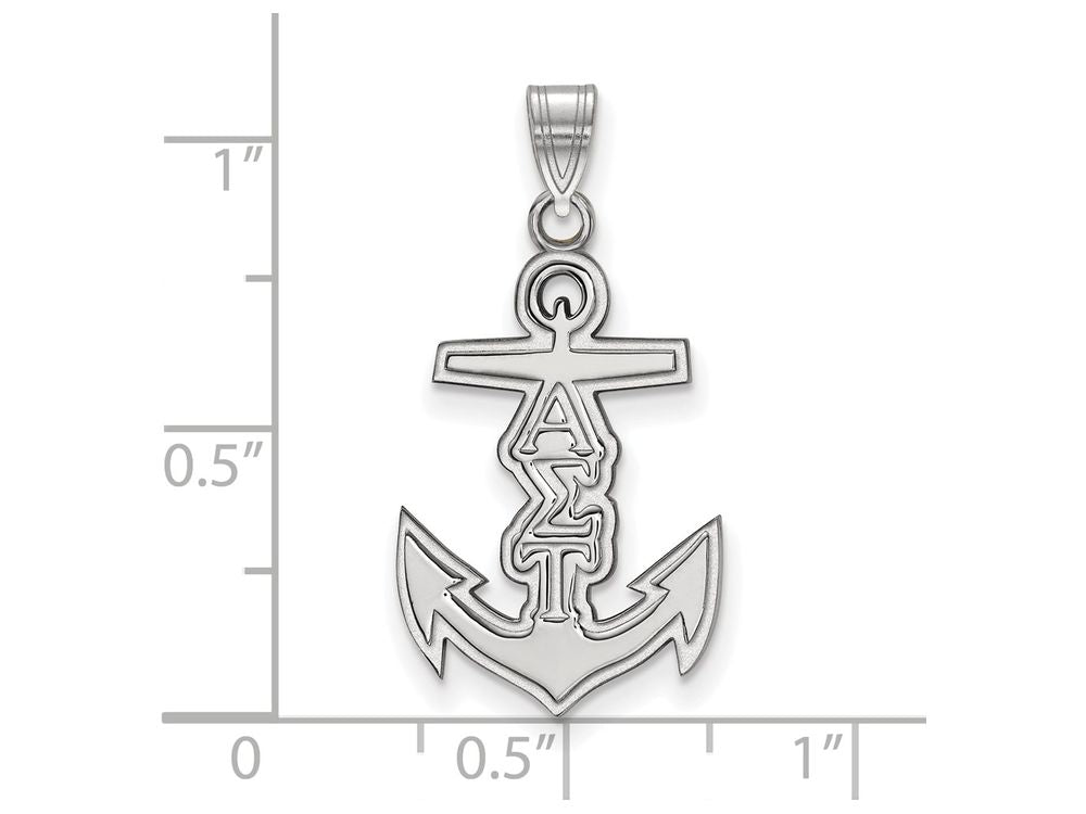 LogoArt Sterling Silver Alpha Sigma Tau Small Pendant Necklace
