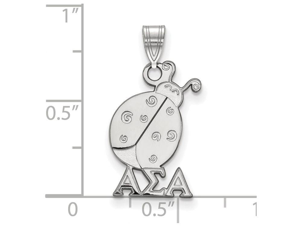 LogoArt Sterling Silver Alpha Sigma Alpha Small Pendant Necklace