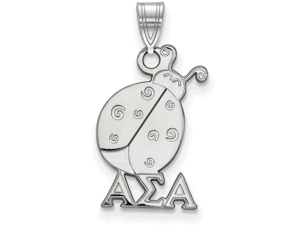 LogoArt Sterling Silver Alpha Sigma Alpha Small Pendant Necklace