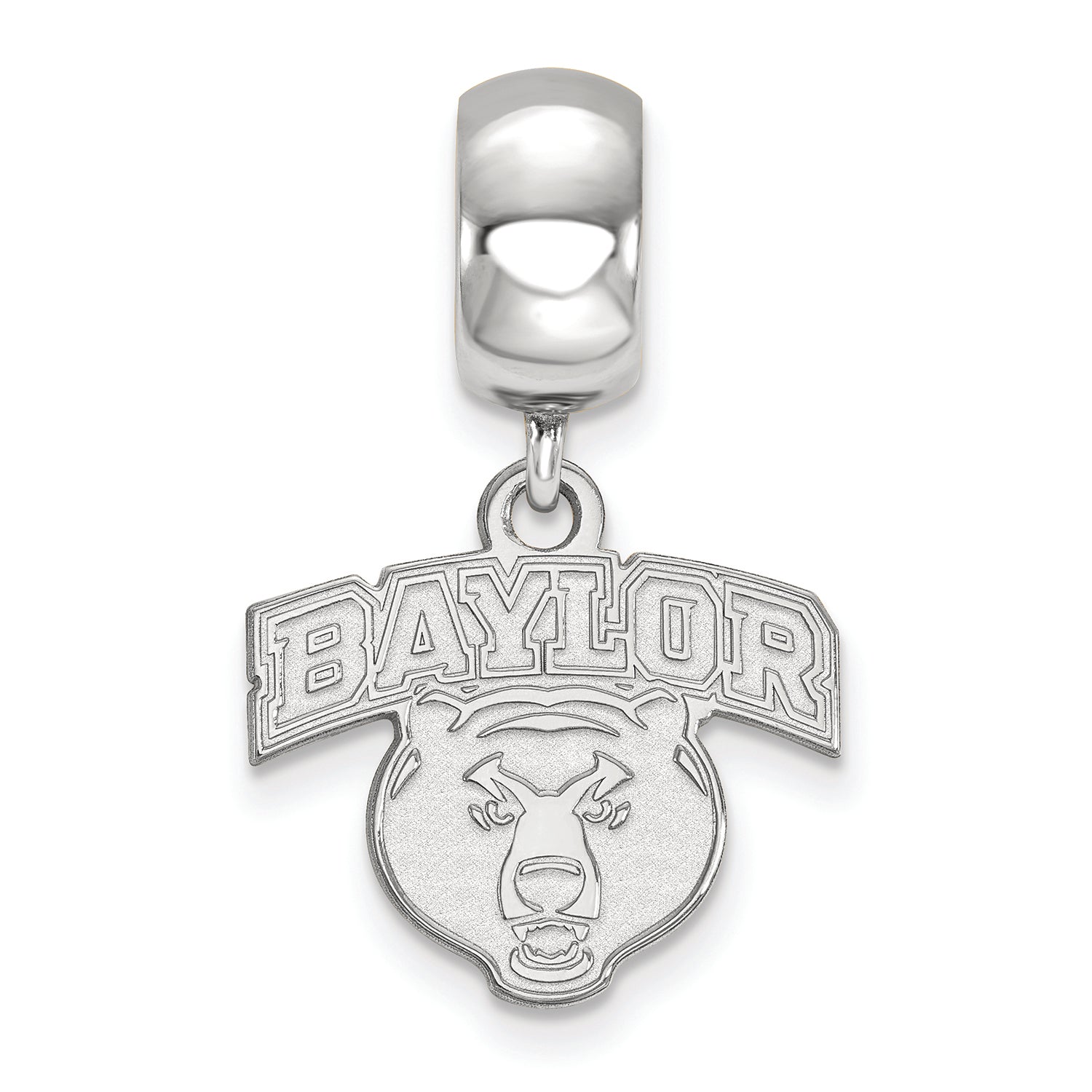 LogoArt Sterling Silver Baylor University Bead Charm Charm Small Dangle Bead Charm