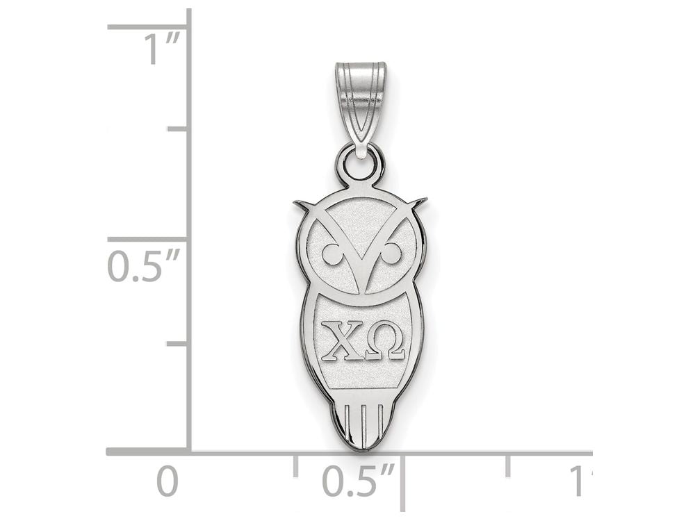 LogoArt Sterling Silver Chi Omega Small Pendant Necklace