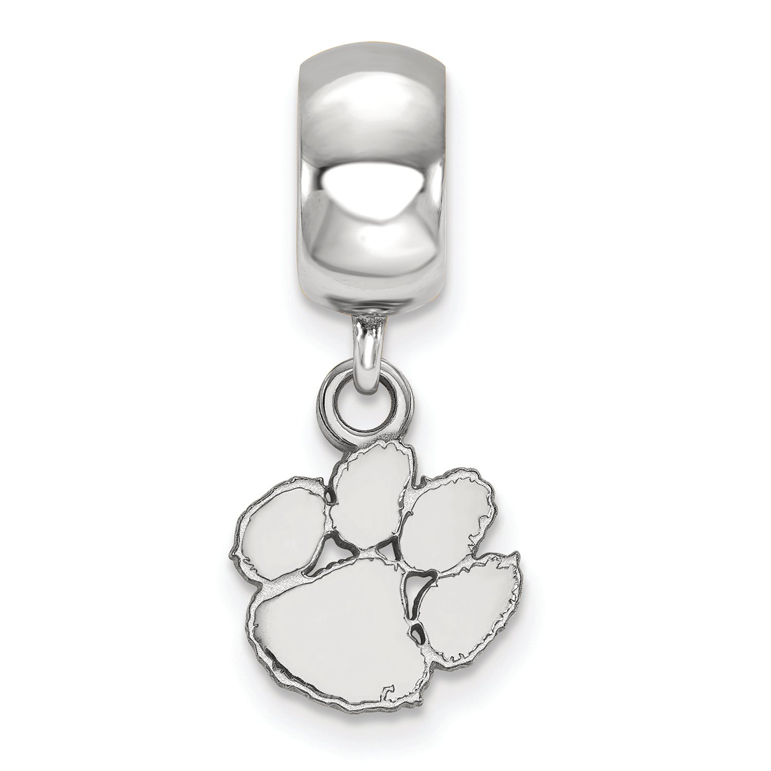 LogoArt Sterling Silver Clemson University Bead Charm Charm Xs Dangle Bead Charm