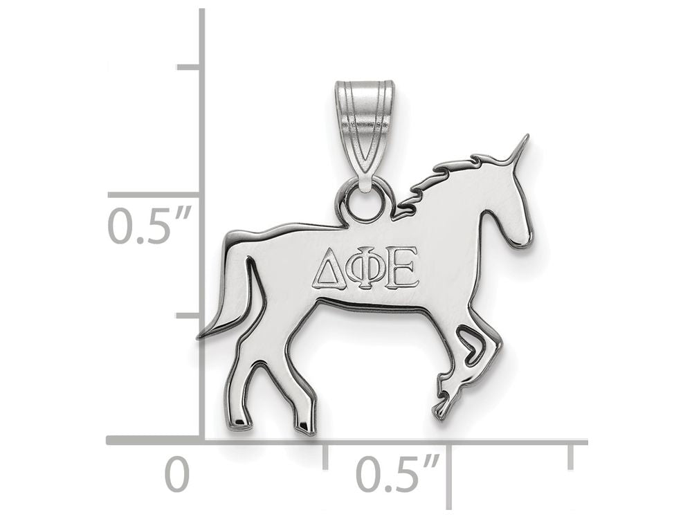LogoArt Sterling Silver Delta Phi Epsilon Small Pendant Necklace