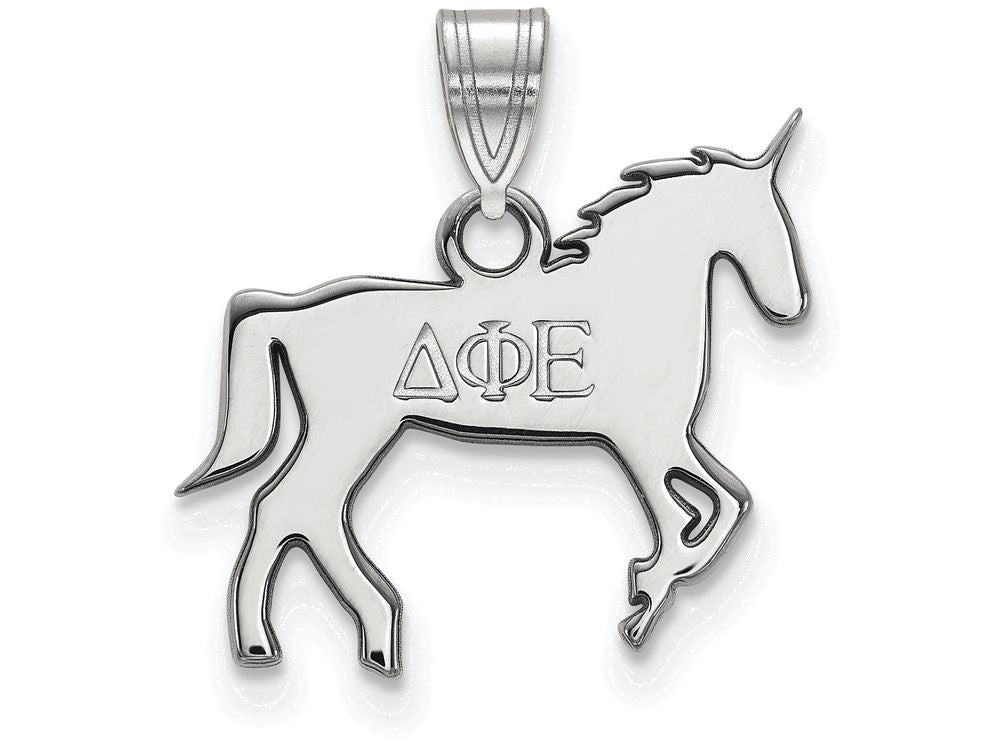LogoArt Sterling Silver Delta Phi Epsilon Small Pendant Necklace
