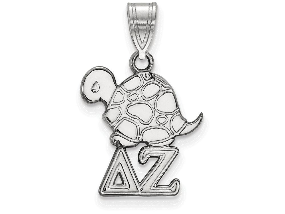 LogoArt Sterling Silver Delta Zeta Small Pendant Necklace