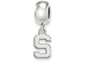 LogoArt Sterling Silver Michigan State University Bead Charm Charm Xs Dangle Bead Charm