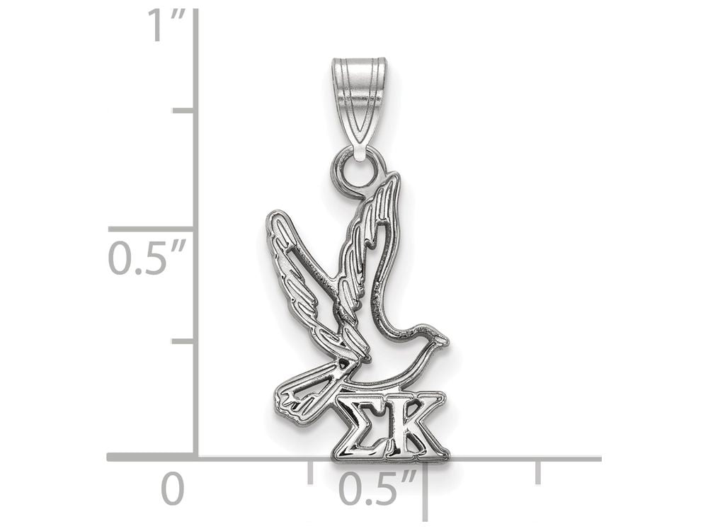 LogoArt Sterling Silver Sigma Kappa Small Pendant Necklace