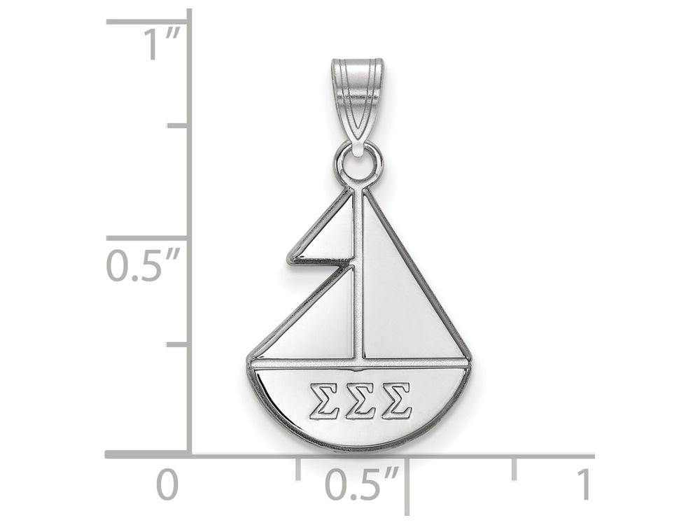 LogoArt Sterling Silver Sigma Sigma Sigma Small Pendant Necklace
