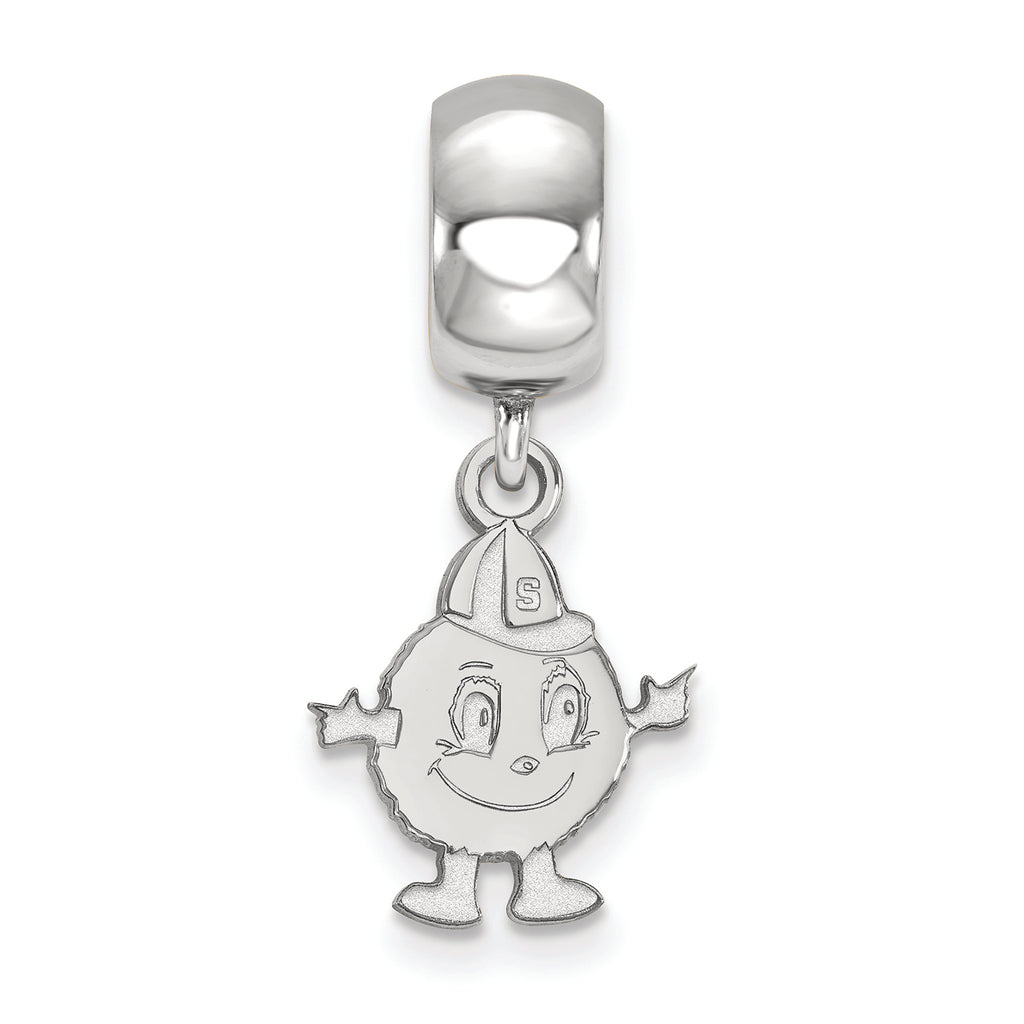 LogoArt Sterling Silver Syracuse University Bead Charm Charm Small Dangle Bead Charm