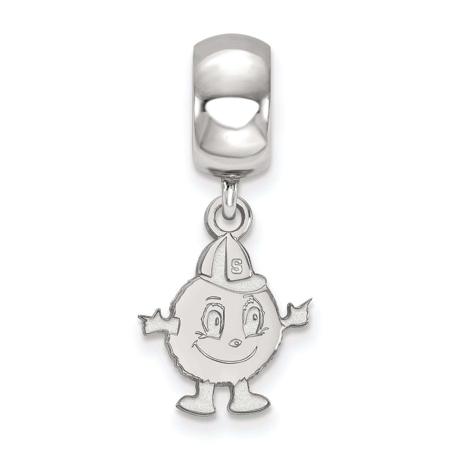 LogoArt Sterling Silver Syracuse University Bead Charm Charm Small Dangle Bead Charm
