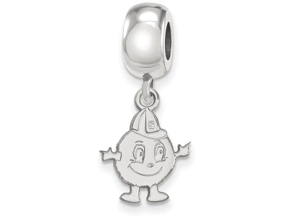 LogoArt Sterling Silver Syracuse University Bead Charm Charm Small Dangle Bead Charm