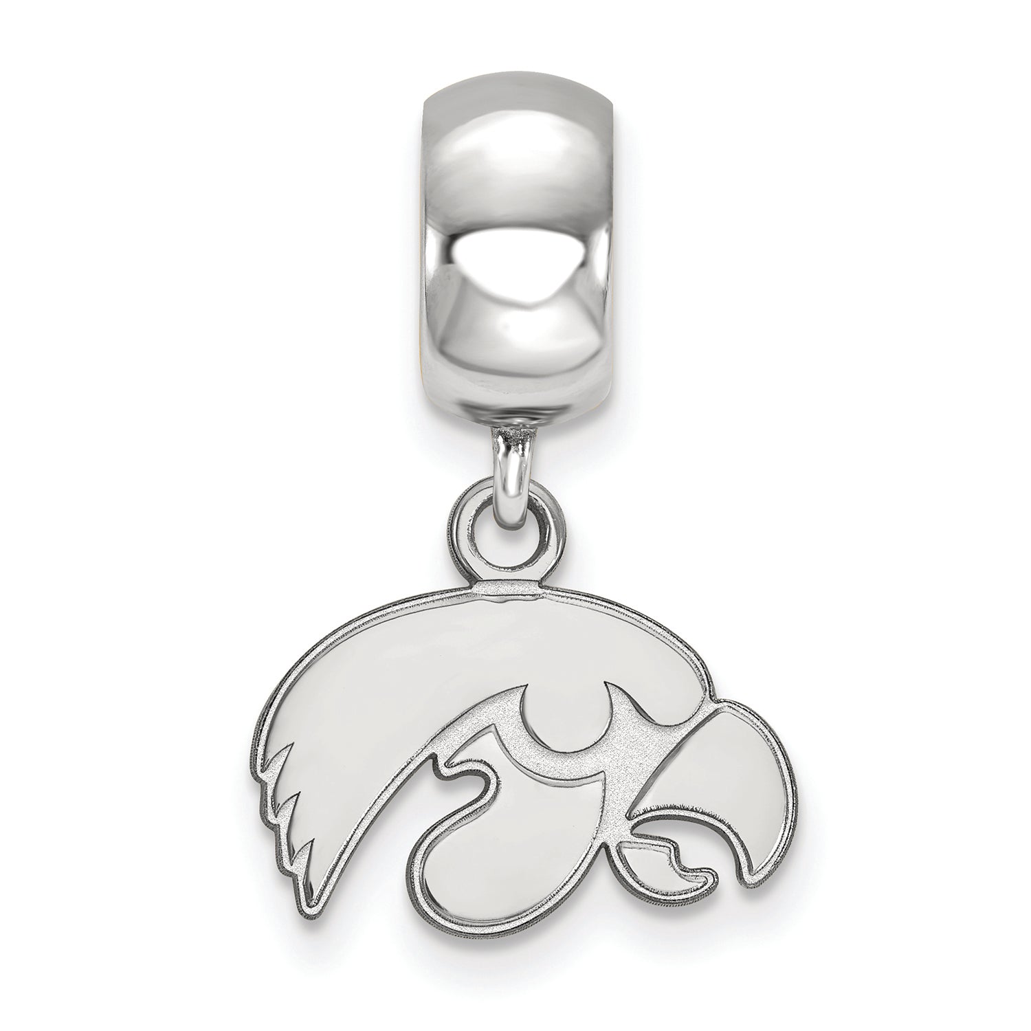 LogoArt Sterling Silver University Of Iowa Bead Charm Charm Xs Dangle Bead Charm