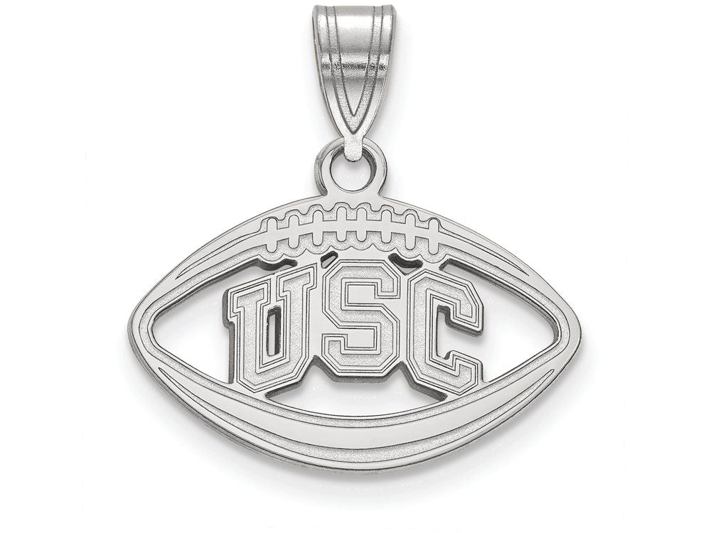Logoart 925 Sterling Silver University Of Southern California Pendant In Football