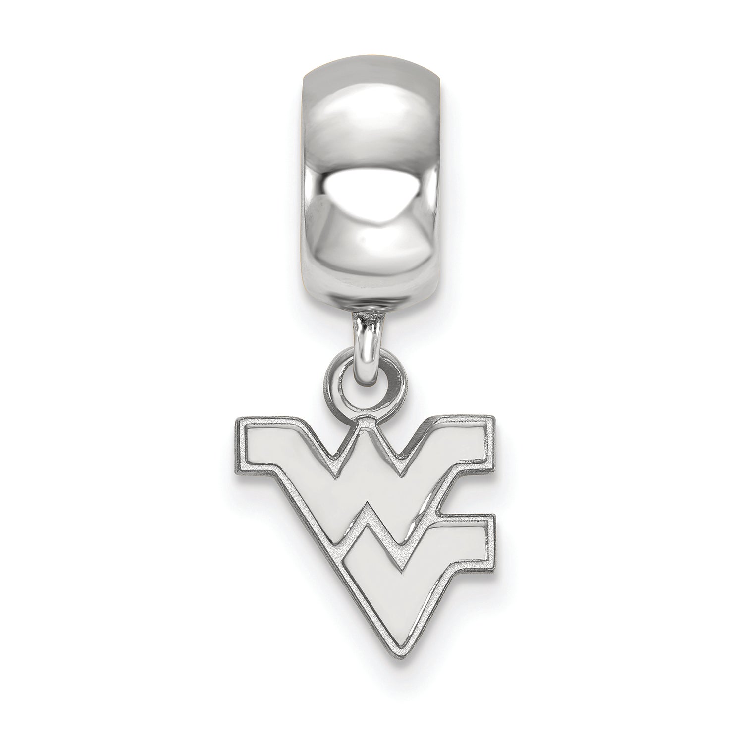 LogoArt Sterling Silver West Virginia University Bead Charm Charm Xs Dangle Bead Charm