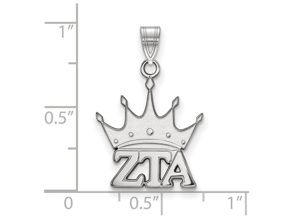 LogoArt Sterling Silver Zeta Tau Alpha Small Pendant Necklace