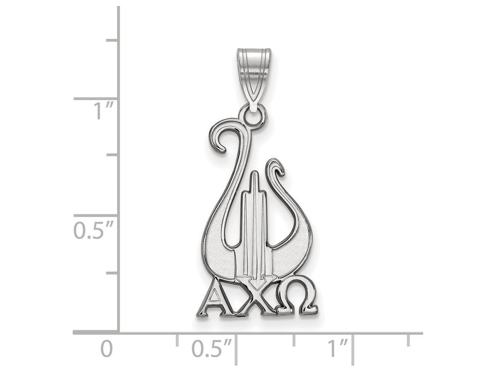 LogoArt Sterling Silver Alpha Chi Omega Medium Pendant Necklace