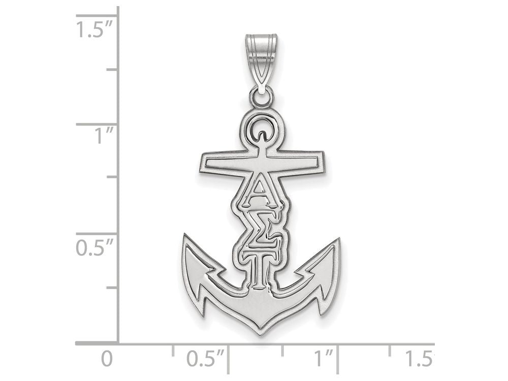 LogoArt Sterling Silver Alpha Sigma Tau Medium Pendant Necklace