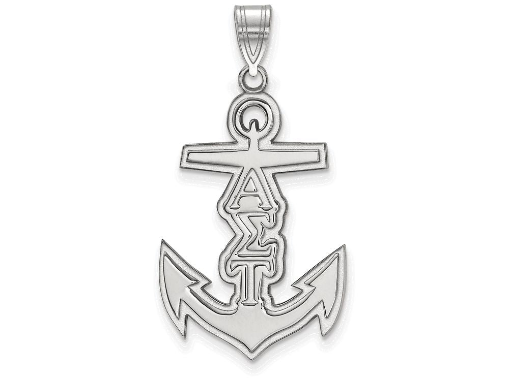 LogoArt Sterling Silver Alpha Sigma Tau Medium Pendant Necklace