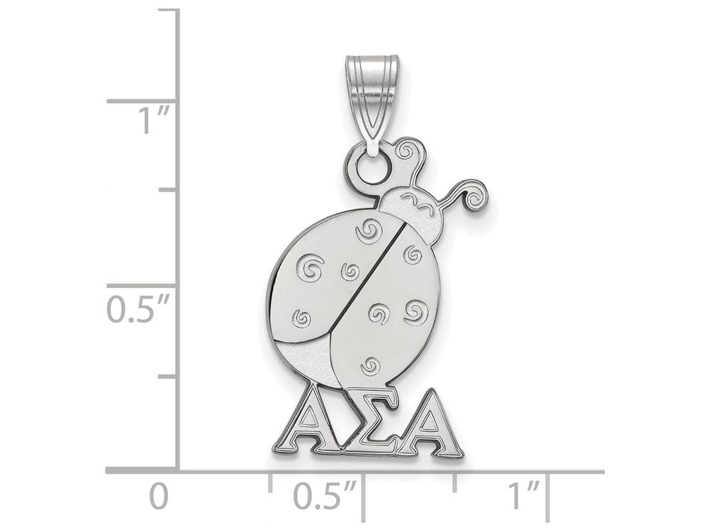 LogoArt Sterling Silver Alpha Sigma Alpha Medium Pendant Necklace