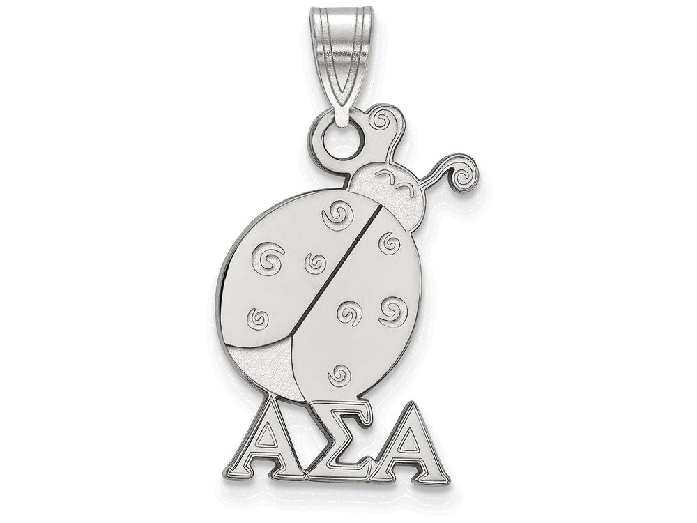 LogoArt Sterling Silver Alpha Sigma Alpha Medium Pendant Necklace