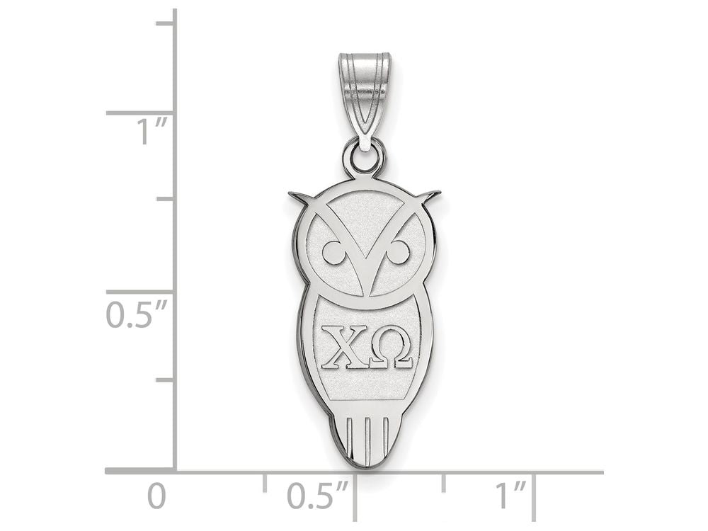 LogoArt Sterling Silver Chi Omega Medium Pendant Necklace