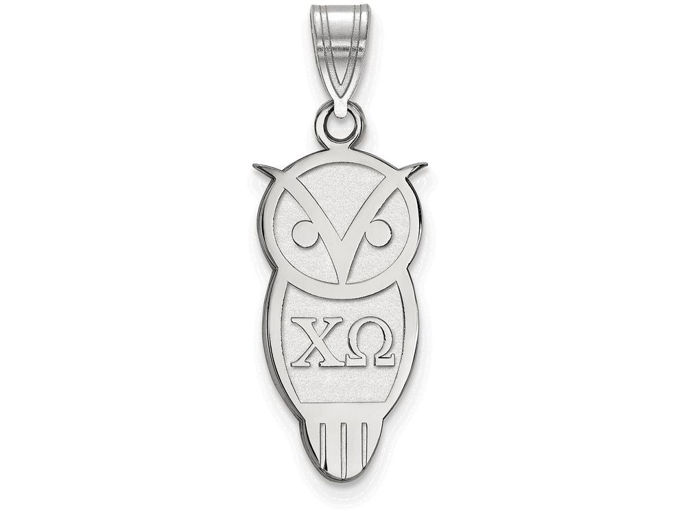 LogoArt Sterling Silver Chi Omega Medium Pendant Necklace