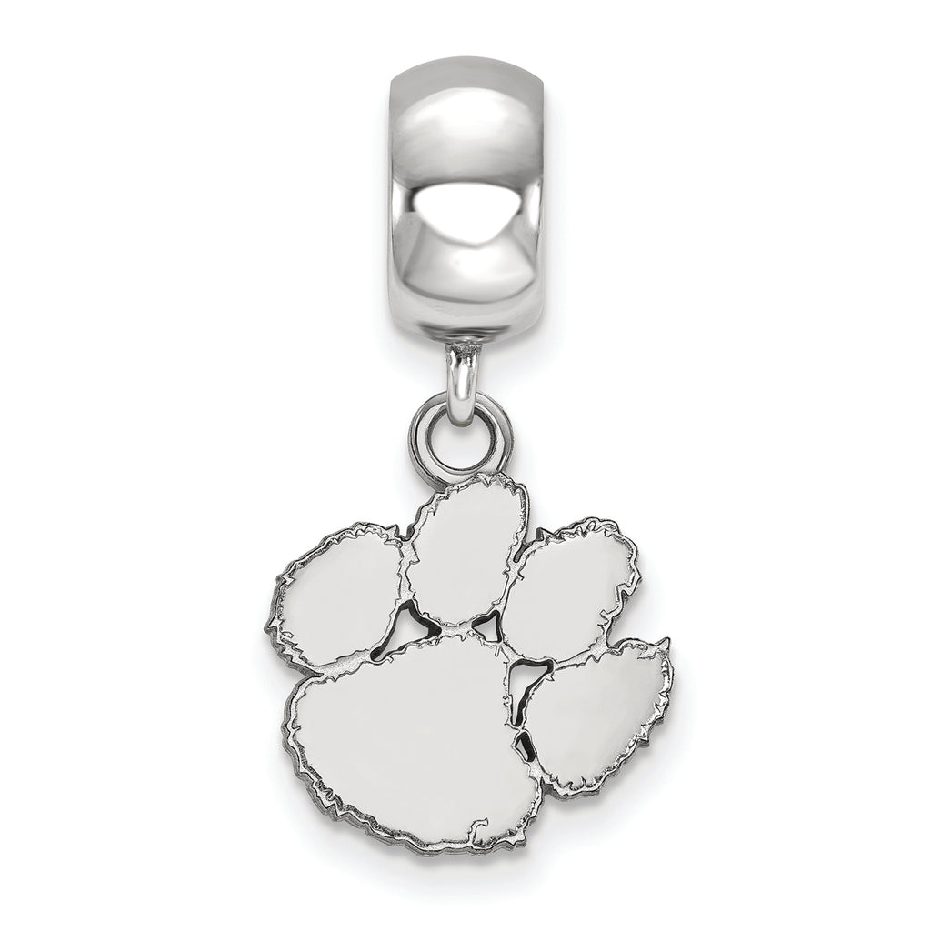 LogoArt Sterling Silver Clemson University Bead Charm Charm Small Dangle Bead Charm
