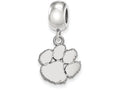 LogoArt Sterling Silver Clemson University Bead Charm Charm Small Dangle Bead Charm
