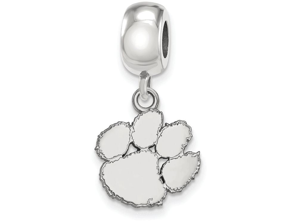 LogoArt Sterling Silver Clemson University Bead Charm Charm Small Dangle Bead Charm