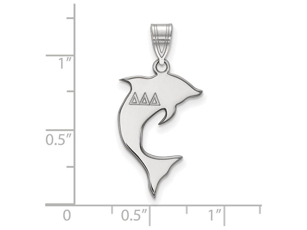 LogoArt Sterling Silver Delta Delta Delta Medium Pendant Necklace
