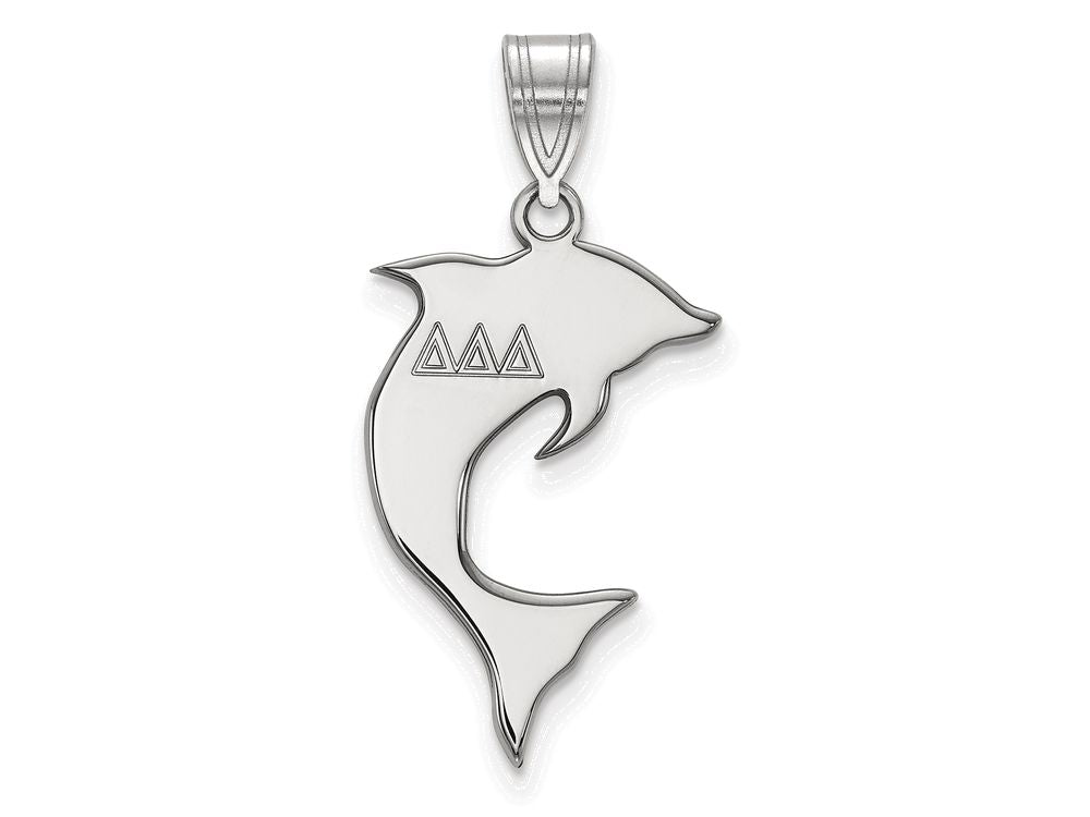 LogoArt Sterling Silver Delta Delta Delta Medium Pendant Necklace