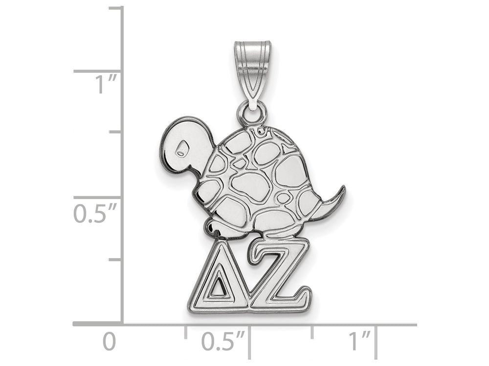 LogoArt Sterling Silver Delta Zeta Medium Pendant Necklace