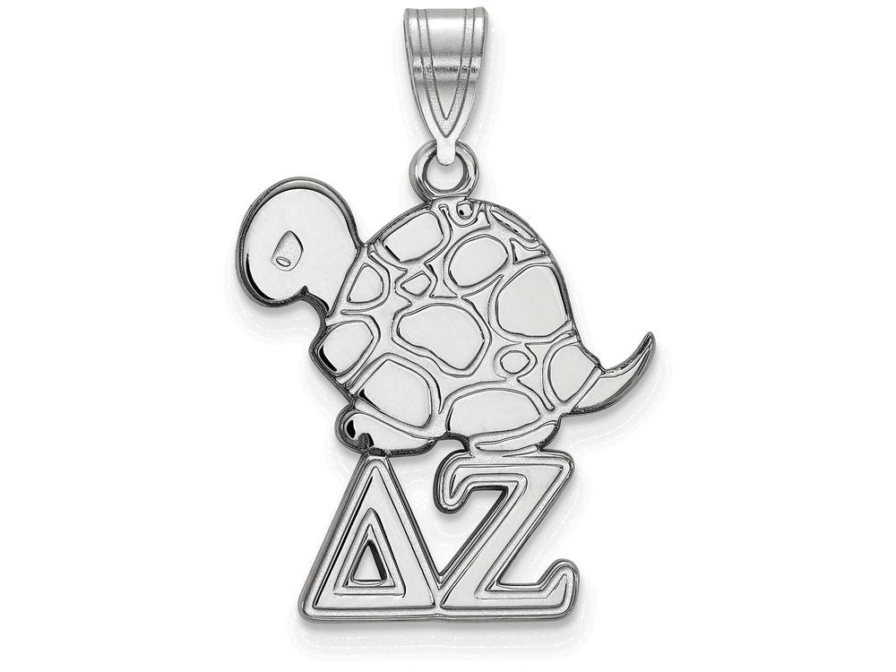 LogoArt Sterling Silver Delta Zeta Medium Pendant Necklace
