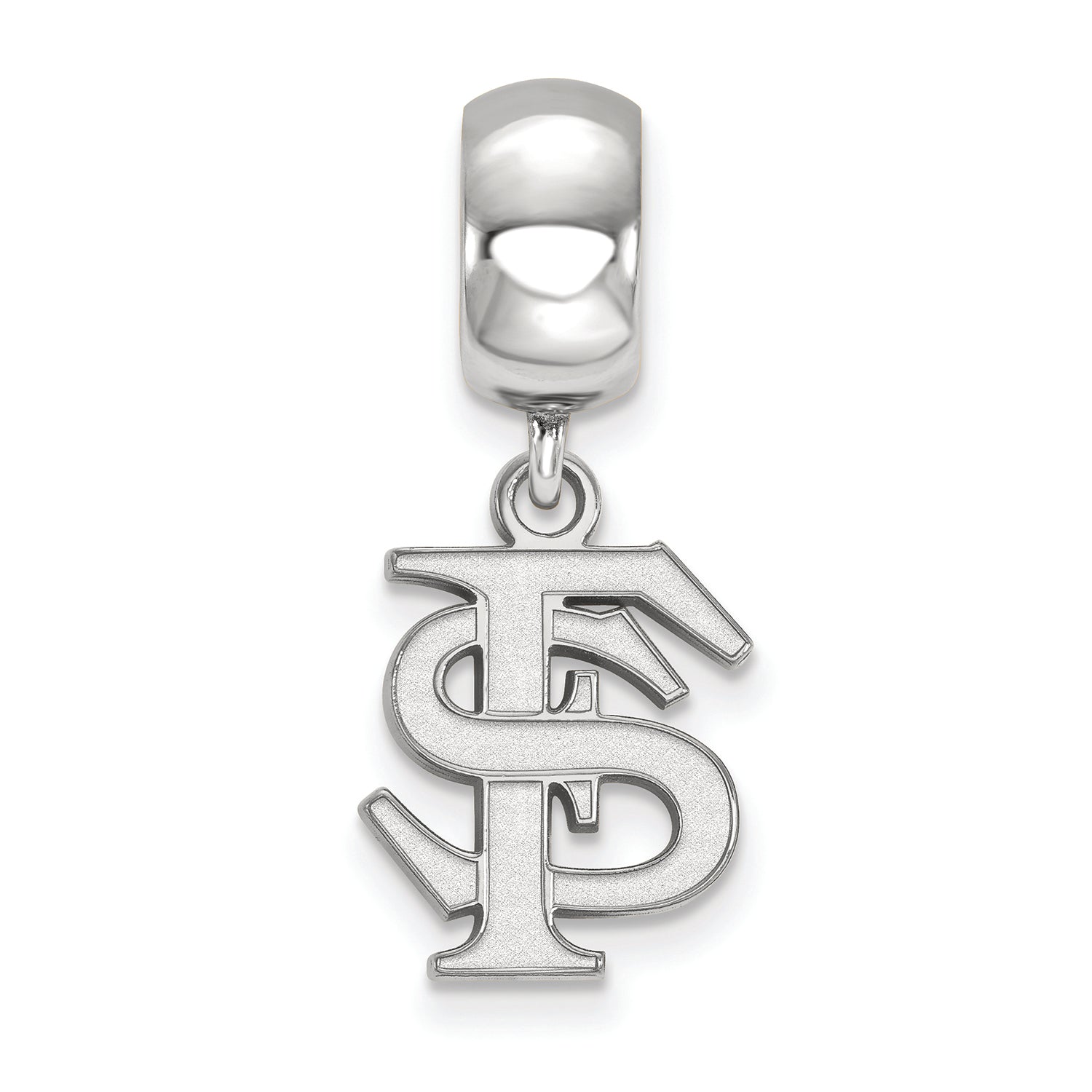 LogoArt Sterling Silver Florida State University Bead Charm Charm Small Dangle Bead Charm
